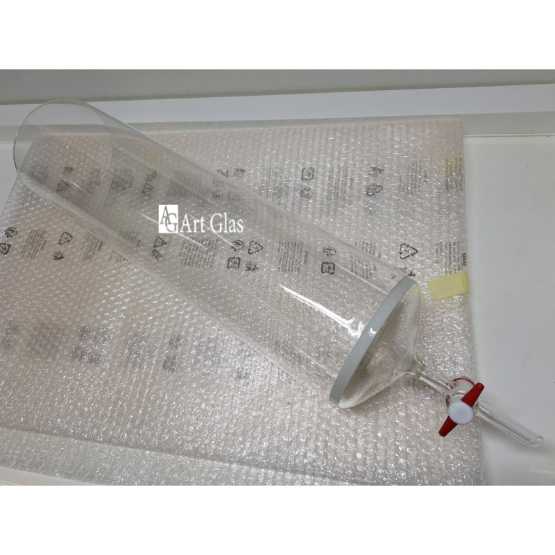 [ ART-GLAS ] [BCC Version 1] Bulk Column for Chromatography w/ glass frit porosity disc 1 (Ø 140mm) , H = 500 mm , w/ PTFE stopcock  bore size : 6mm